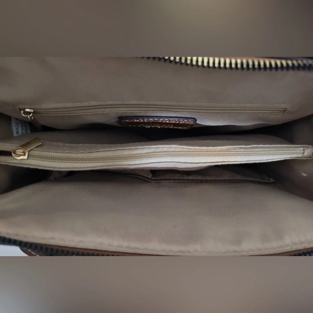 Darcy Marks London Satchel Crossbody Bag Brown Vegan Leather